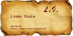 Lisko Itala névjegykártya